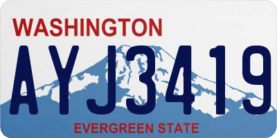 WA license plate AYJ3419