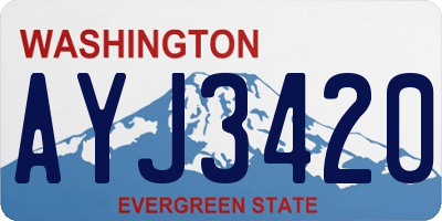 WA license plate AYJ3420