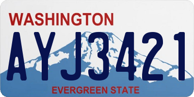 WA license plate AYJ3421