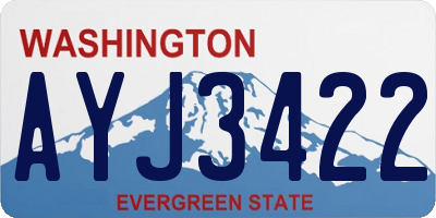 WA license plate AYJ3422