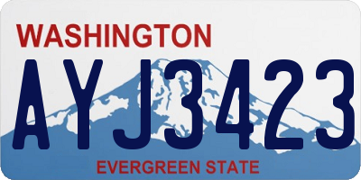 WA license plate AYJ3423
