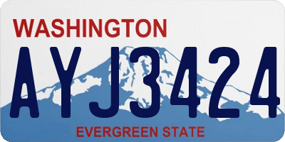 WA license plate AYJ3424