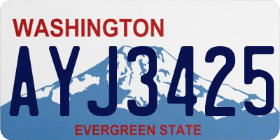WA license plate AYJ3425
