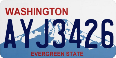 WA license plate AYJ3426