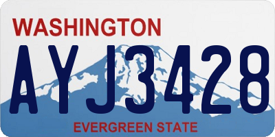 WA license plate AYJ3428