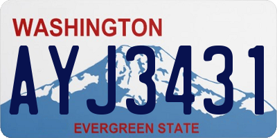 WA license plate AYJ3431