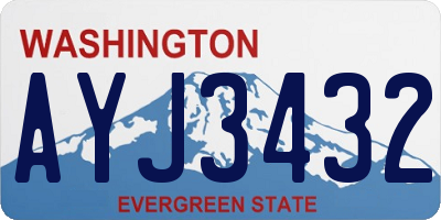 WA license plate AYJ3432