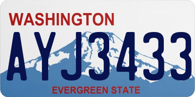 WA license plate AYJ3433