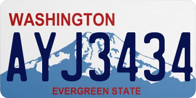 WA license plate AYJ3434