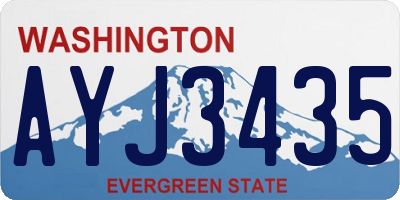 WA license plate AYJ3435