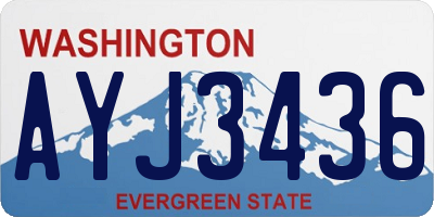 WA license plate AYJ3436