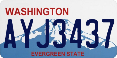 WA license plate AYJ3437
