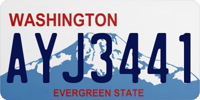 WA license plate AYJ3441