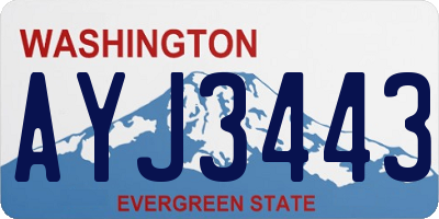 WA license plate AYJ3443