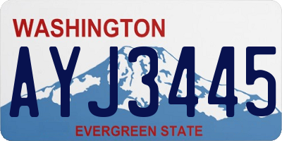 WA license plate AYJ3445