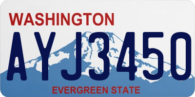 WA license plate AYJ3450