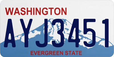 WA license plate AYJ3451