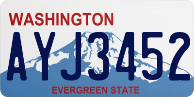 WA license plate AYJ3452