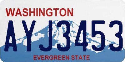 WA license plate AYJ3453
