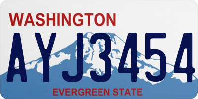 WA license plate AYJ3454