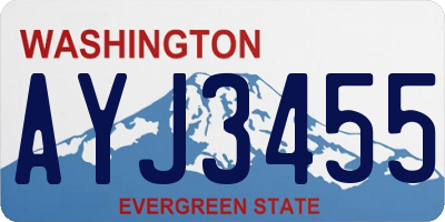 WA license plate AYJ3455