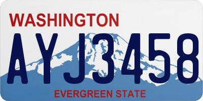 WA license plate AYJ3458