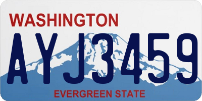WA license plate AYJ3459