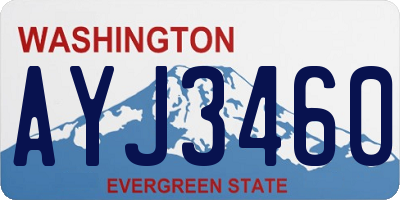 WA license plate AYJ3460