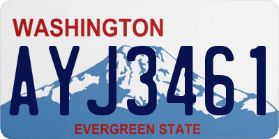 WA license plate AYJ3461
