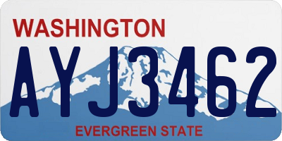 WA license plate AYJ3462