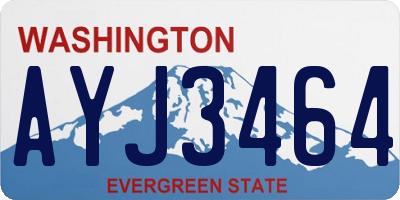 WA license plate AYJ3464