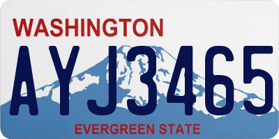 WA license plate AYJ3465