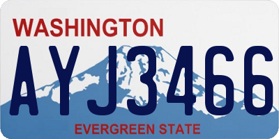 WA license plate AYJ3466