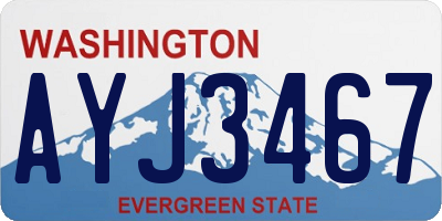 WA license plate AYJ3467