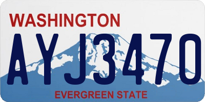 WA license plate AYJ3470