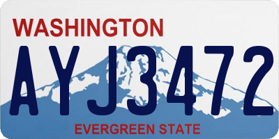 WA license plate AYJ3472