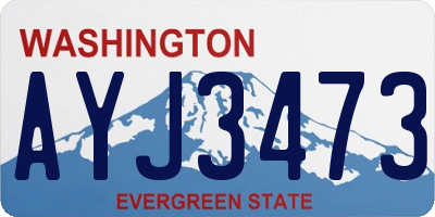 WA license plate AYJ3473