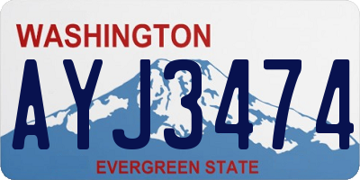 WA license plate AYJ3474