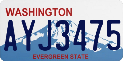 WA license plate AYJ3475
