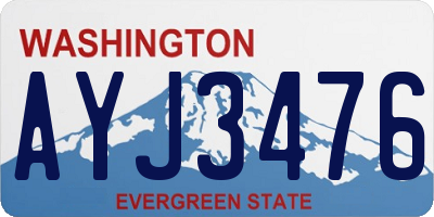 WA license plate AYJ3476