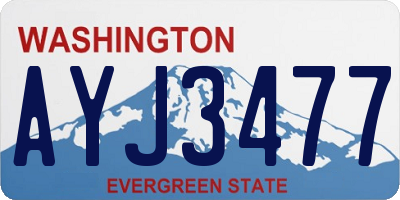 WA license plate AYJ3477