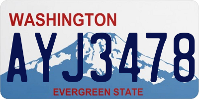 WA license plate AYJ3478