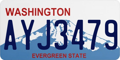 WA license plate AYJ3479
