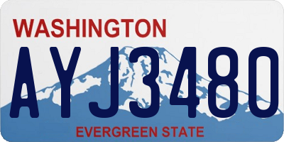 WA license plate AYJ3480
