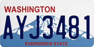 WA license plate AYJ3481