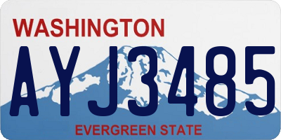 WA license plate AYJ3485