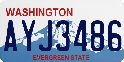 WA license plate AYJ3486