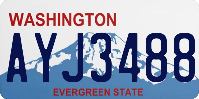 WA license plate AYJ3488