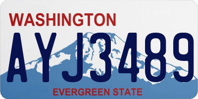 WA license plate AYJ3489