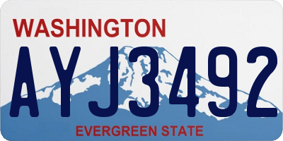 WA license plate AYJ3492